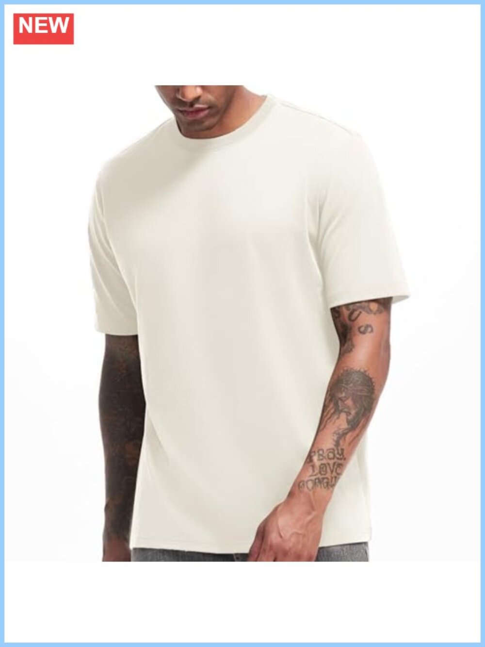 Men's Heavyweight 100% Cotton T-Shirt, Garment Washed, Soft Crew Neck